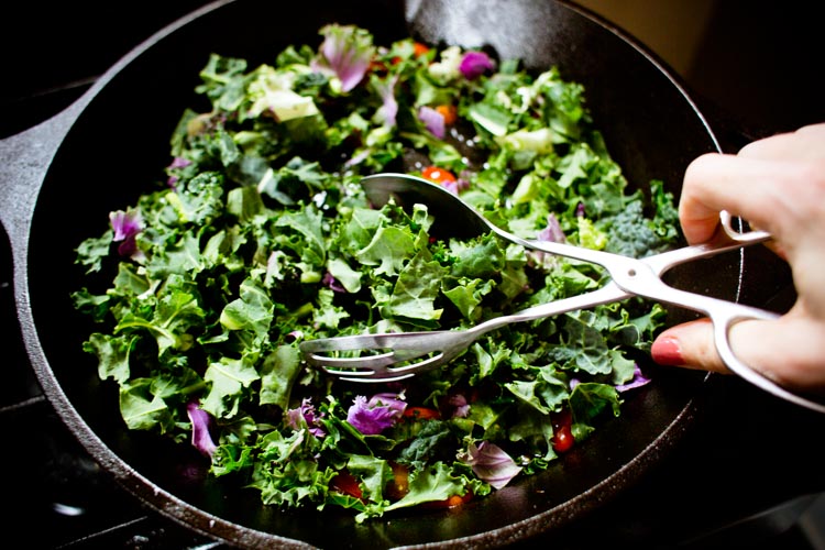 warm kale salad with maple mustard dressing 2 |www.sparklestories.com| so many fairies