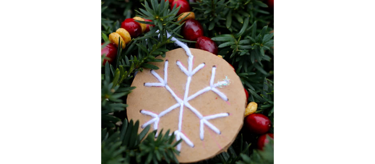 Stitched Snowflakes and Cranberry Garland: 1200X525