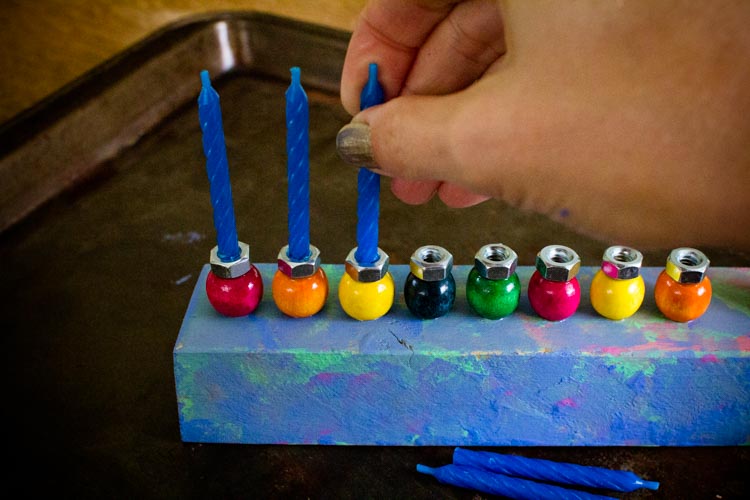 woodblock menorah 1|www.sparklestories.com| martin & sylvia