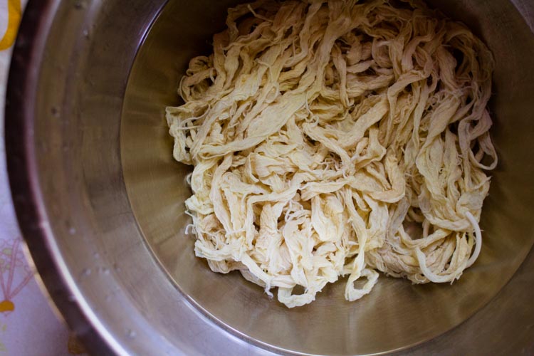 Sausage casings soaking