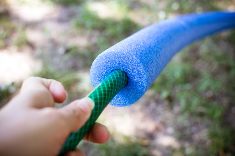 hose snug in the end of the noodle