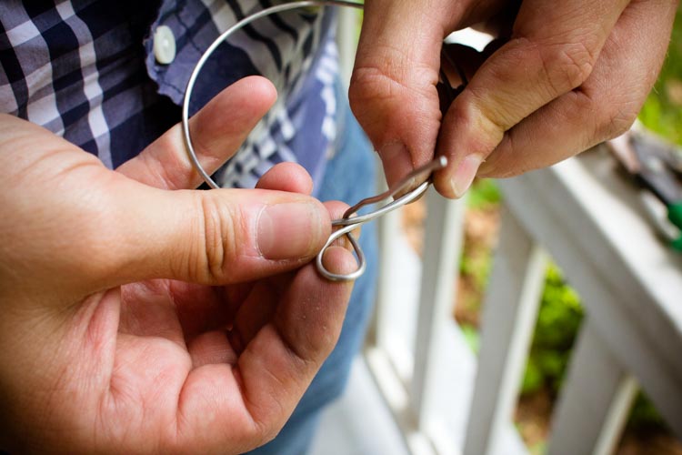 3 (wrap tail around wire)