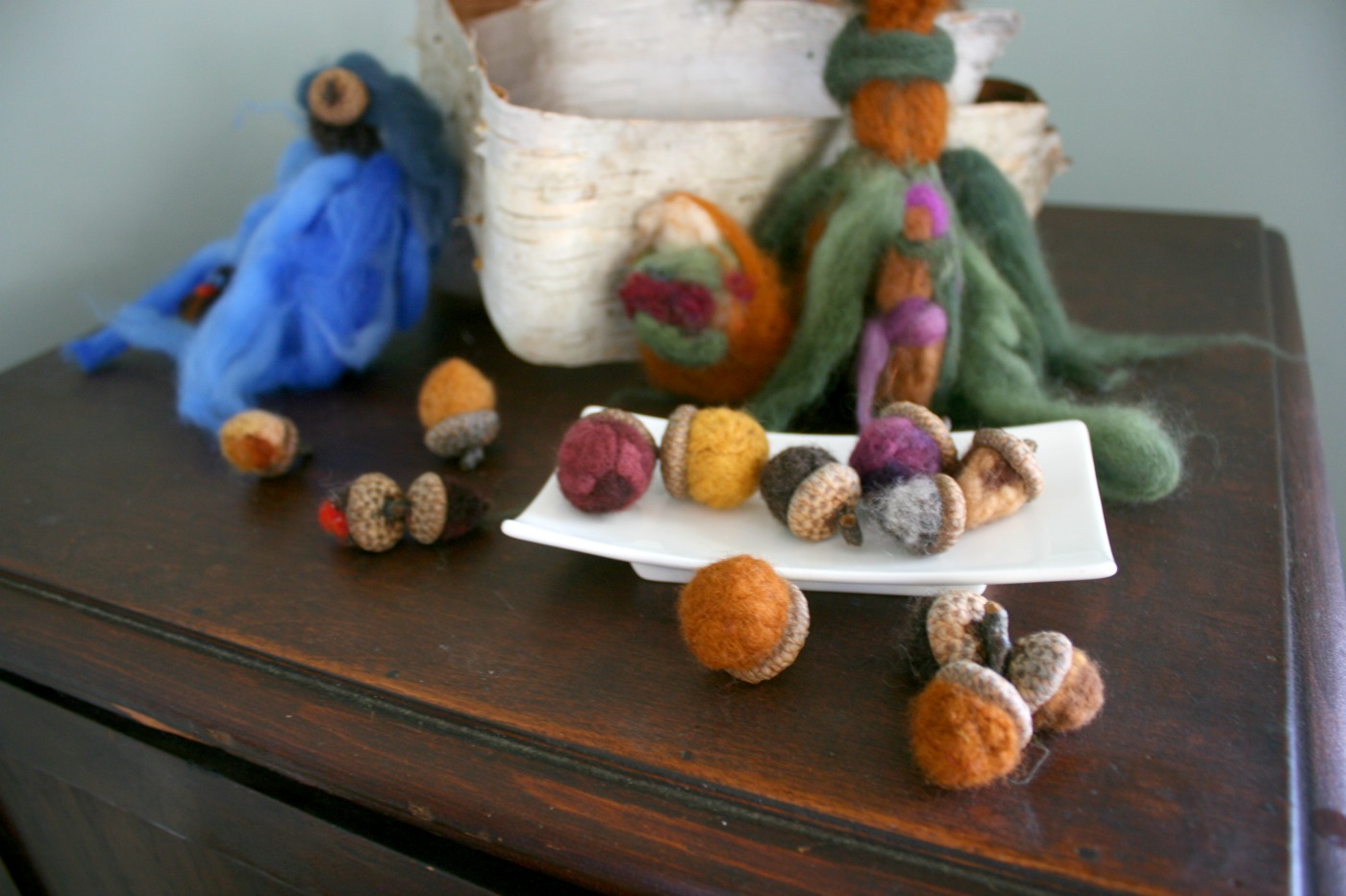 Felted Acorns 1