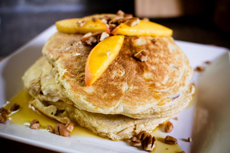 peach pecan pancakes 4 |www.sparklestories.com| the violet crown