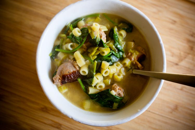 leek and sausage soup 2 |www.sparklestories.com| dry gables