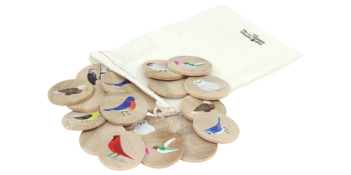9 - Backyard Birds Wooden Memory Game