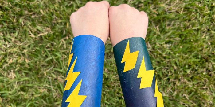 TP Roll Super Hero Cuffs - Wearing 2